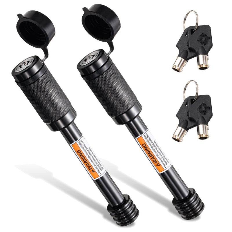 CZC AUTO Trailer Hitch Lock  5/8 Inch Dia  4 Inch Super Extra Long Receiver Pin Keyed Alike for Class III IV Hitches  for Hitch Bike Rack Tray Ball Tow Rope  for Trailer Truck Car Boat (2 Pack) - Image 1